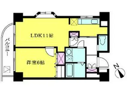 大須賀第二レジデンス(1DK/10階)の間取り写真