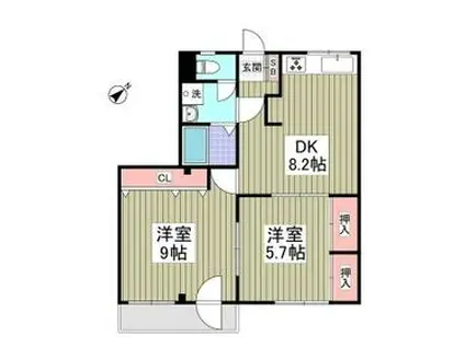 エスピーパレスA15(2DK/1階)の間取り写真