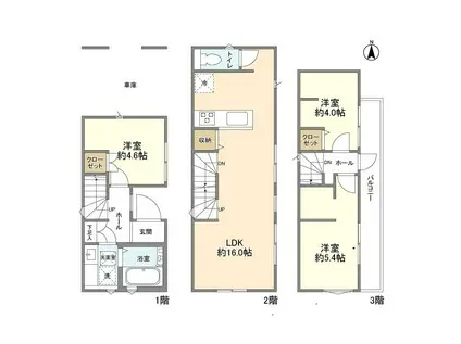 千代田・常磐緩行線 金町駅 徒歩11分 3階建 築3年(3LDK)の間取り写真