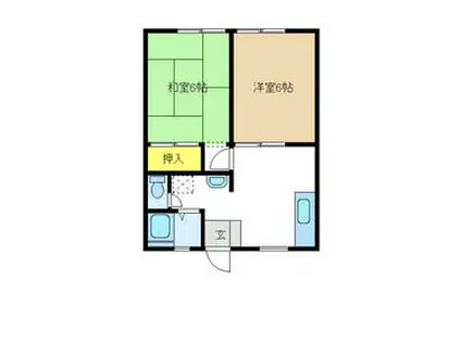 エクシードⅠ(2DK/2階)の間取り写真