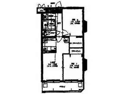 サザンハウスNANREI(2LDK/3階)の間取り写真