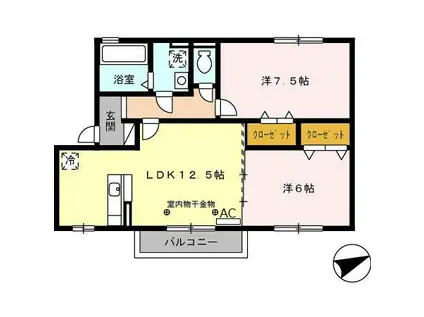 ル レーブ(2LDK/2階)の間取り写真