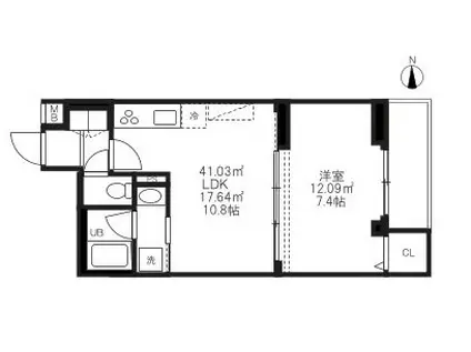 大田区蒲田本町1丁目マンション(1LDK/3階)の間取り写真