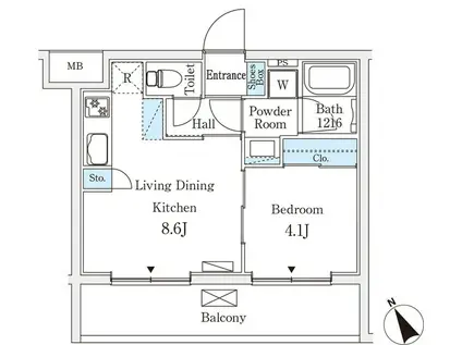 VILLE GRACE永福町(1LDK/3階)の間取り写真
