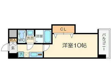 LUXE新大阪イースト2(1K/7階)の間取り写真