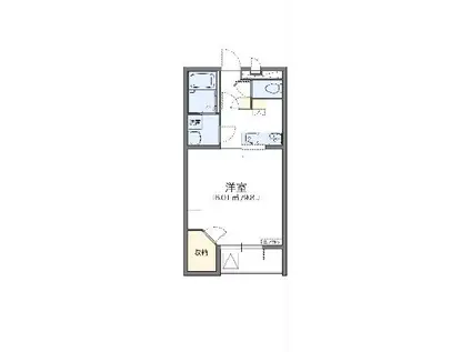 レオパレスコンフォーツM(1K/3階)の間取り写真