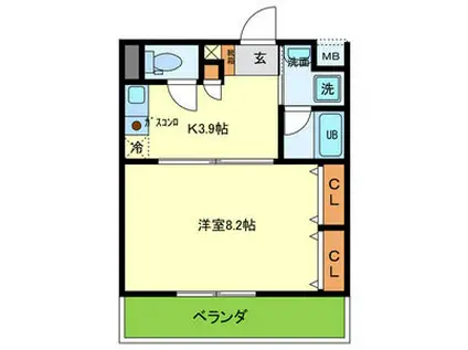 コンフォール刀根山(1K/3階)の間取り写真