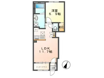 ユウアイグランデ大曽根(1LDK/1階)の間取り写真