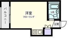 スプリングハイツ2(ワンルーム/3階)の間取り写真