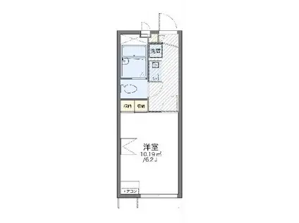 レオパレスクロワール(1K/1階)の間取り写真