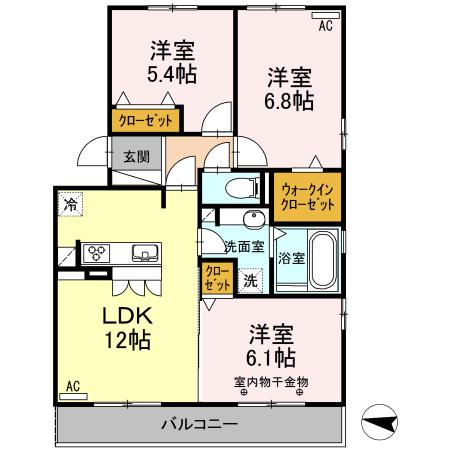 エスペランサⅣ(3LDK/2階)の間取り写真