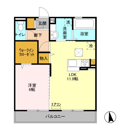 リーフアベニュー(1LDK/1階)の間取り写真