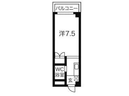 フィクトワール愛知ウエスト(ワンルーム/4階)の間取り写真