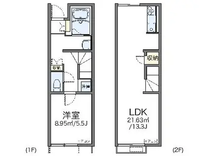 レオネクスト向日葵(1LDK/1階)の間取り写真