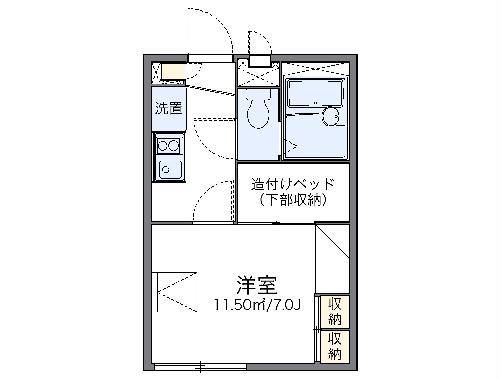 レオパレスルミエール湘南(1K/1階)の間取り写真