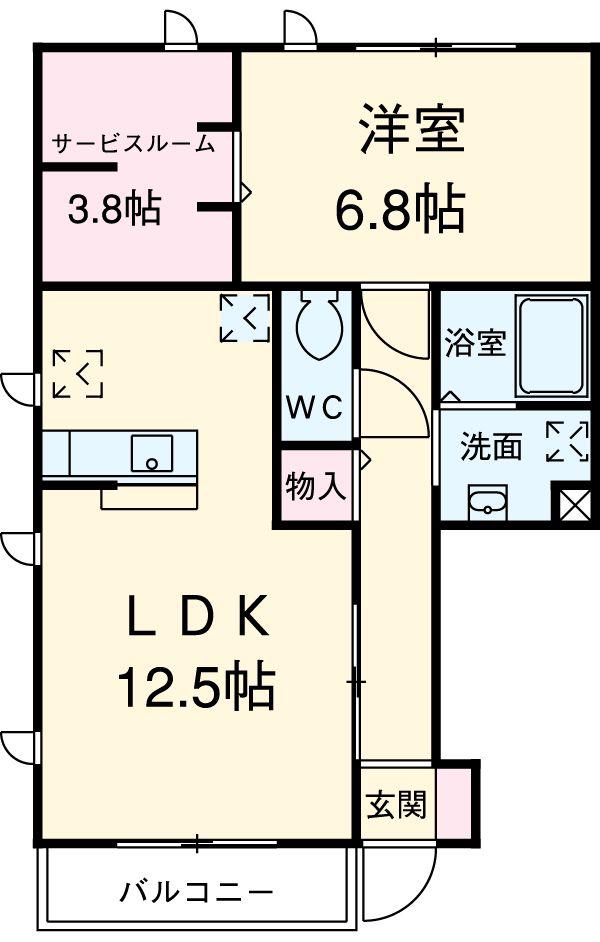シエルツリーⅡ(1LDK/1階)の間取り写真