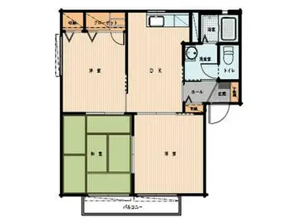 エクレールハイツ A(3DK/2階)の間取り写真