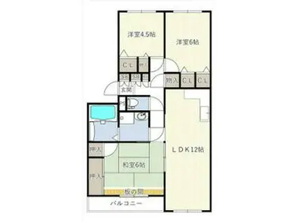 INOVE松戸六高台(3LDK/2階)の間取り写真