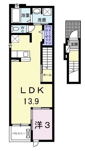 ユーフォリアネクストⅠ(1LDK/2階)の間取り写真
