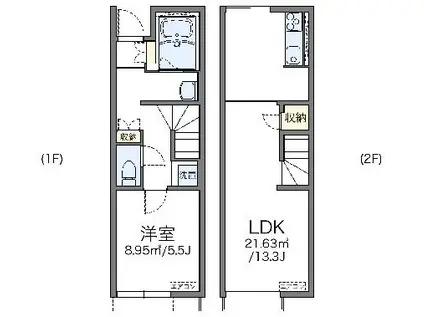 レオネクストサンテリア(1LDK/1階)の間取り写真