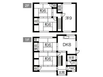 近鉄名古屋線 近鉄蟹江駅 徒歩9分 2階建 築48年(5DK)の間取り写真