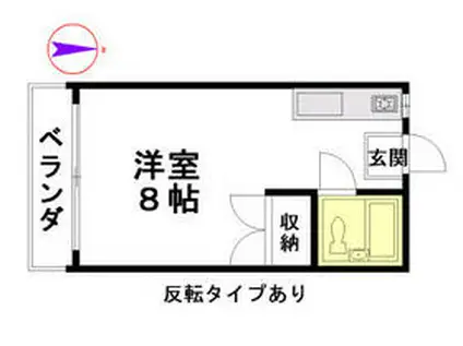 リラハイツ(ワンルーム/2階)の間取り写真