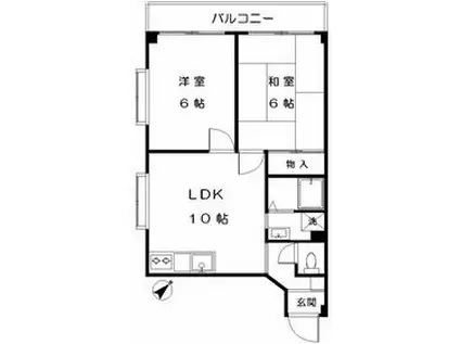 メゾンオカムラ(2LDK/3階)の間取り写真