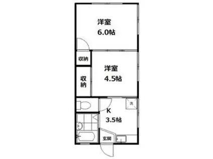 丸山マンション(2K/1階)の間取り写真