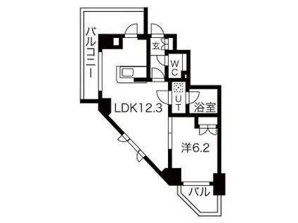 REXZY 東向島(1LDK/8階)の間取り写真