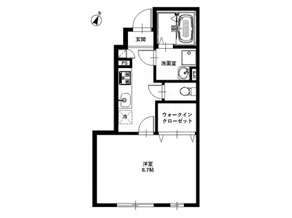 リーブル若宮Ⅰ(1K/1階)の間取り写真