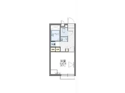 レオパレス南向(1K/2階)の間取り写真