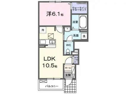 ノッテ ステラ—タ(1LDK/1階)の間取り写真