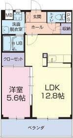 ヴァイスハイム(1LDK/2階)の間取り写真