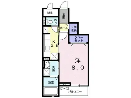 フェリス ウィステリア(1K/3階)の間取り写真