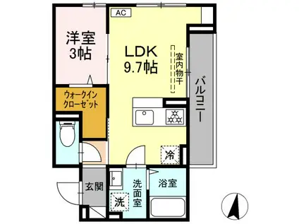 神大寺2丁目プロジェクト(1LDK/3階)の間取り写真