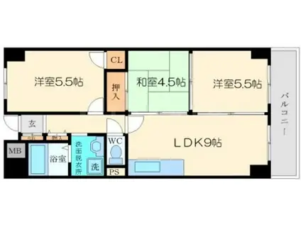 久光マンション(3LDK/3階)の間取り写真
