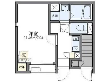 レオネクストCREA石神井台(1K/1階)の間取り写真
