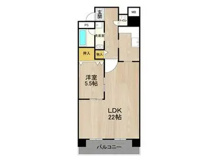 テンフォーティー(1LDK/2階)の間取り写真