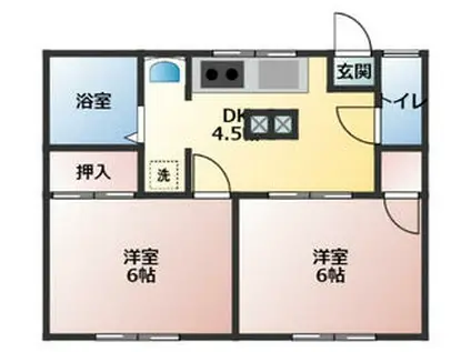 ドリームハウスA棟(2SDK/1階)の間取り写真