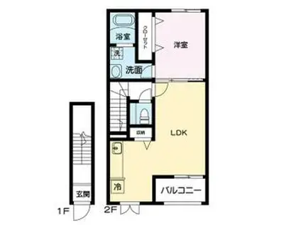 レジェンドⅩⅢ(1LDK/2階)の間取り写真