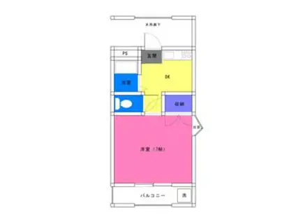 ハイツ野末(1DK/2階)の間取り写真