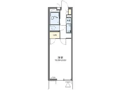 レオパレスRIVE M(1K/3階)の間取り写真