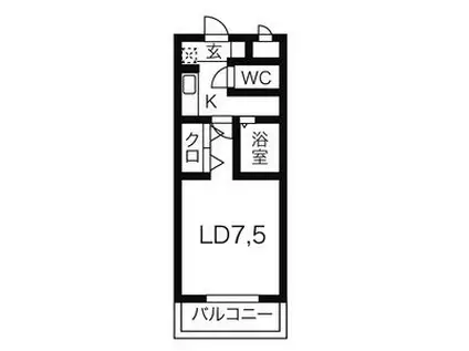 A・CITY熊味(1K/1階)の間取り写真