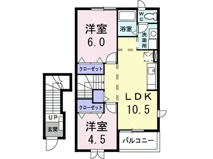 イストワール1(2LDK/2階)の間取り写真