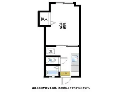 サラオ横浜(1DK/2階)の間取り写真