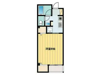 湘南ビル(1K/3階)の間取り写真