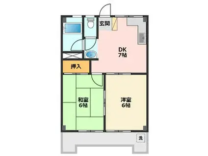 リアライズ穂積Ⅰ(2DK/3階)の間取り写真