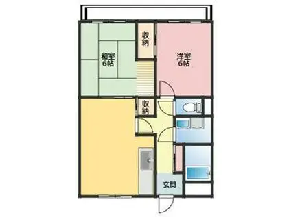 アパルタメント・マーサ(2DK/2階)の間取り写真