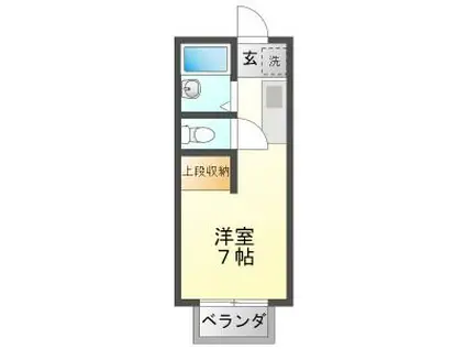 ハウスナサⅡB(ワンルーム/2階)の間取り写真
