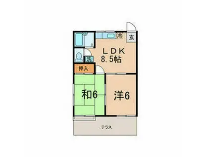 ハイツセレナ(2LDK/1階)の間取り写真